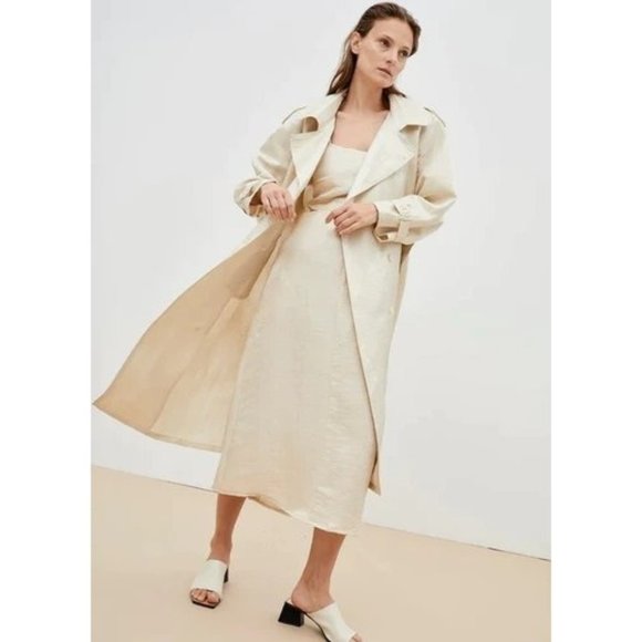 NWT The New Society Linen Trench Coat $532 - Picture 1 of 6